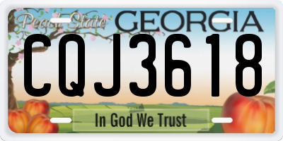 GA license plate CQJ3618