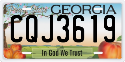 GA license plate CQJ3619