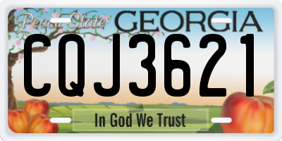 GA license plate CQJ3621