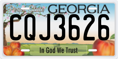 GA license plate CQJ3626