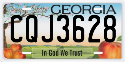 GA license plate CQJ3628