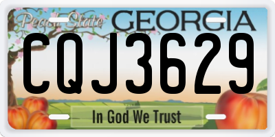 GA license plate CQJ3629