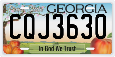 GA license plate CQJ3630