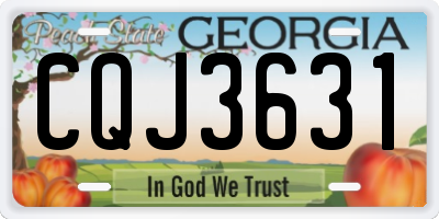 GA license plate CQJ3631