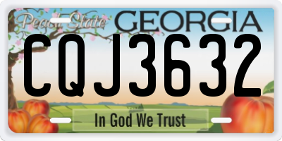 GA license plate CQJ3632