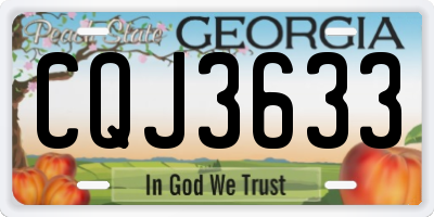 GA license plate CQJ3633
