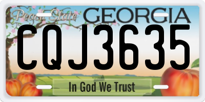 GA license plate CQJ3635