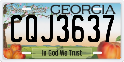 GA license plate CQJ3637