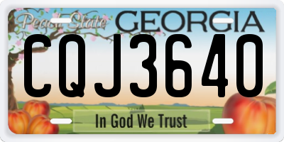 GA license plate CQJ3640
