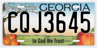 GA license plate CQJ3645