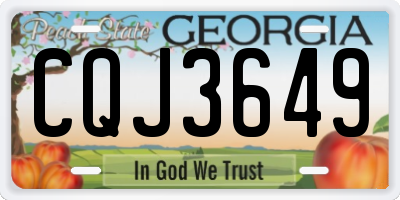 GA license plate CQJ3649