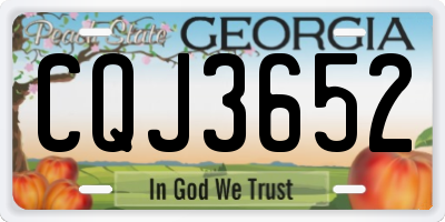 GA license plate CQJ3652