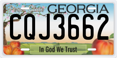 GA license plate CQJ3662
