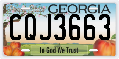 GA license plate CQJ3663