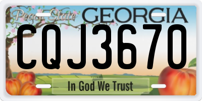 GA license plate CQJ3670