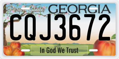 GA license plate CQJ3672