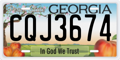 GA license plate CQJ3674