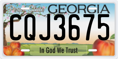 GA license plate CQJ3675