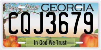 GA license plate CQJ3679