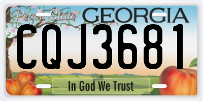 GA license plate CQJ3681