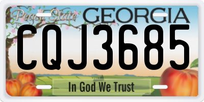 GA license plate CQJ3685