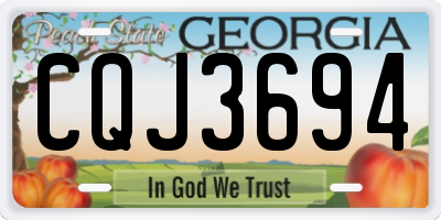 GA license plate CQJ3694