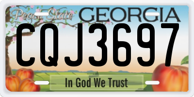 GA license plate CQJ3697