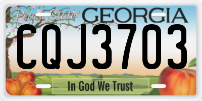 GA license plate CQJ3703