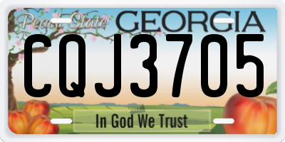GA license plate CQJ3705