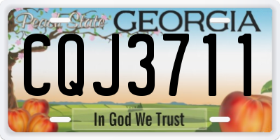 GA license plate CQJ3711