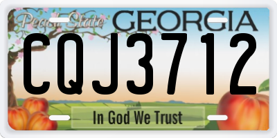 GA license plate CQJ3712