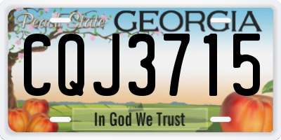 GA license plate CQJ3715
