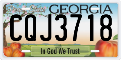 GA license plate CQJ3718