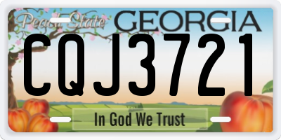 GA license plate CQJ3721