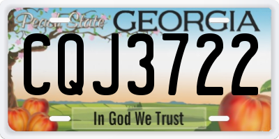 GA license plate CQJ3722