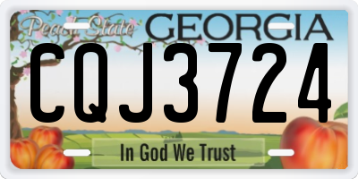 GA license plate CQJ3724