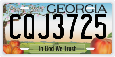GA license plate CQJ3725