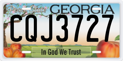 GA license plate CQJ3727