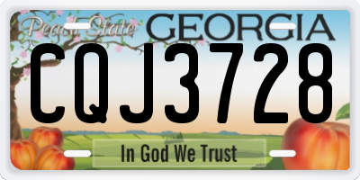 GA license plate CQJ3728