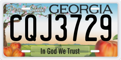 GA license plate CQJ3729