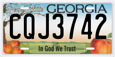 GA license plate CQJ3742