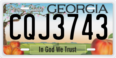 GA license plate CQJ3743