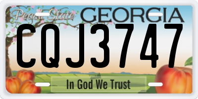 GA license plate CQJ3747