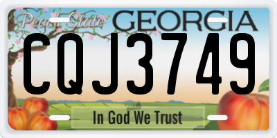 GA license plate CQJ3749