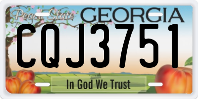 GA license plate CQJ3751