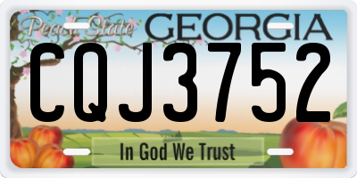 GA license plate CQJ3752