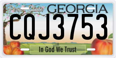 GA license plate CQJ3753