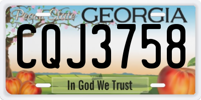 GA license plate CQJ3758