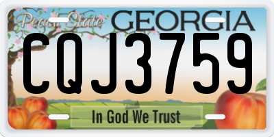 GA license plate CQJ3759