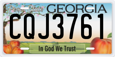 GA license plate CQJ3761
